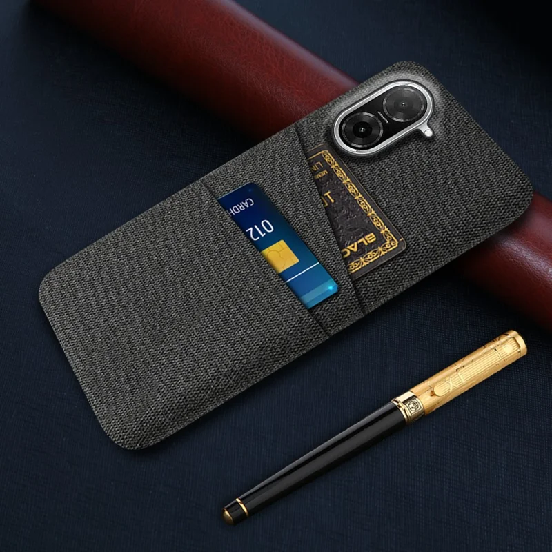 For Xiaomi Redmi A5 4G (171.7mm) Case Cloth + Hard PC Phone Cover with Dual Card Slots - Black
