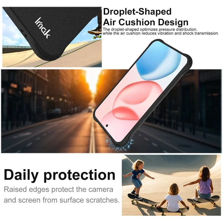 IMAK Für Honor 400 Hülle TPU Handyhülle Airbag Stoßfest Schutz - Mattschwarz