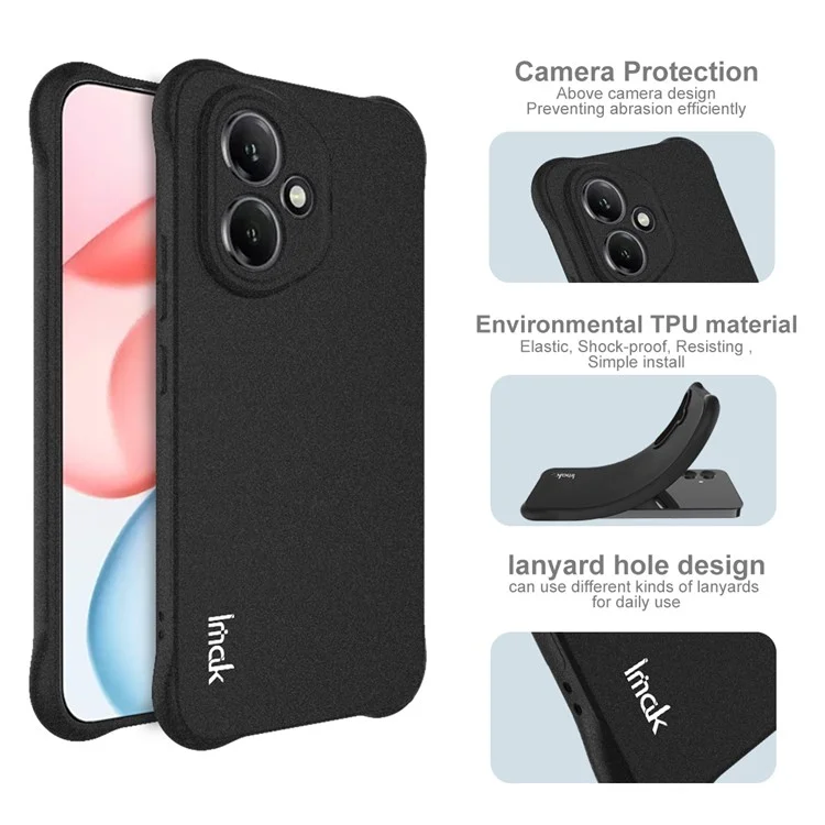 IMAK Für Honor 400 Hülle TPU Handyhülle Airbag Stoßfest Schutz - Mattschwarz