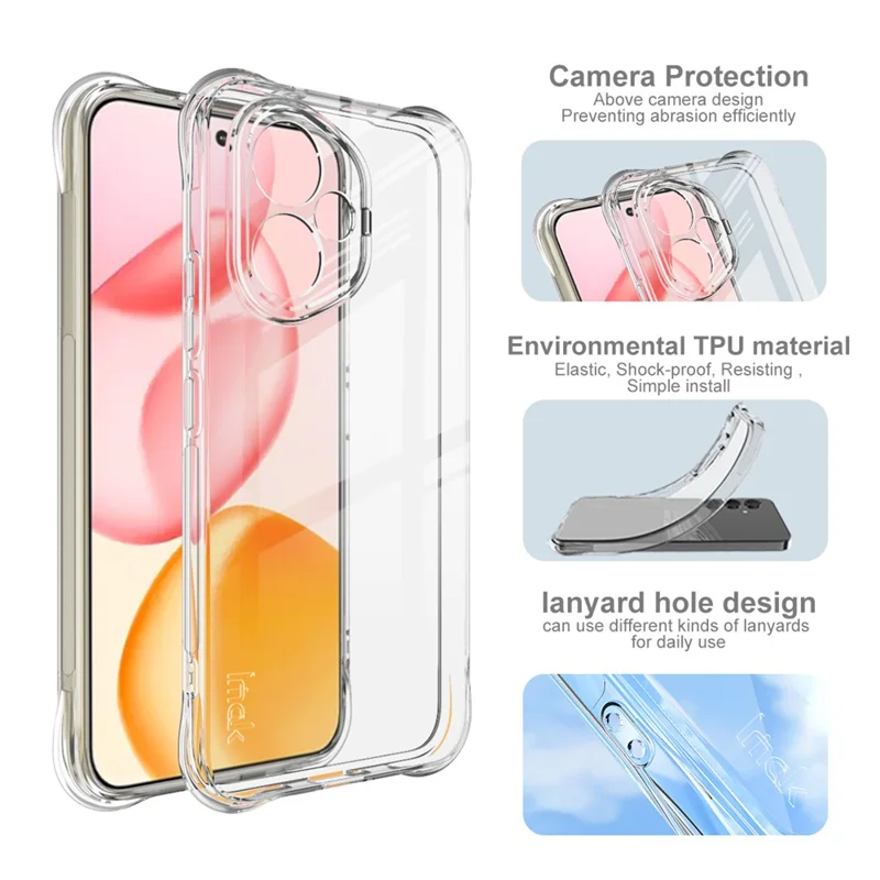 IMAK For Honor 400 5G (Global) Case TPU Phone Cover Airbag Shockproof Protection - Transparent