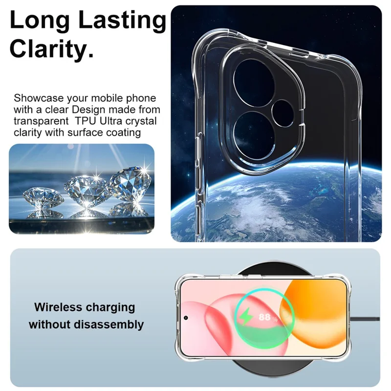 IMAK For Honor 400 5G (Global) Case TPU Phone Cover Airbag Shockproof Protection - Transparent