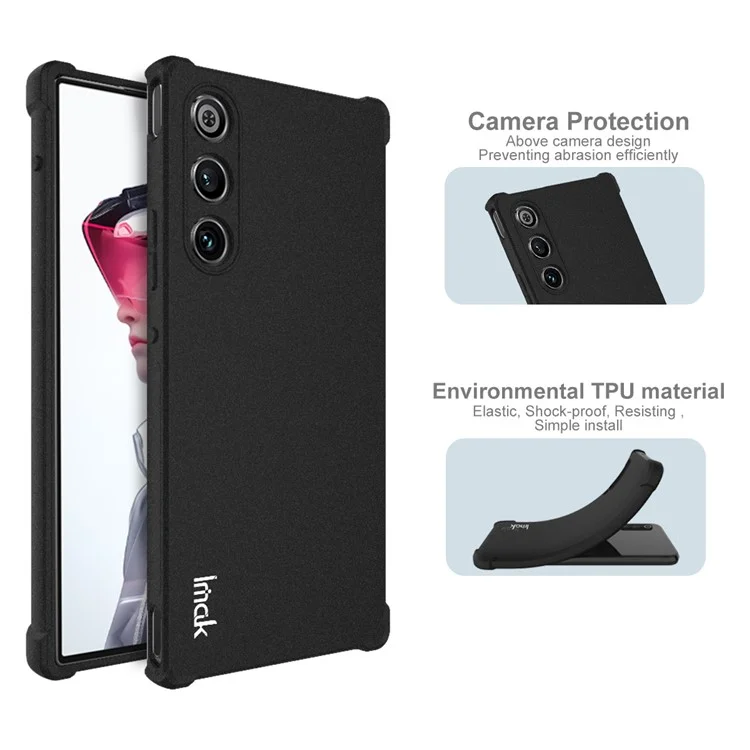 IMAK For ZTE nubia Redmagic 10 Air 5G Case TPU Phone Cover Airbag Shockproof Protection - Matte Black