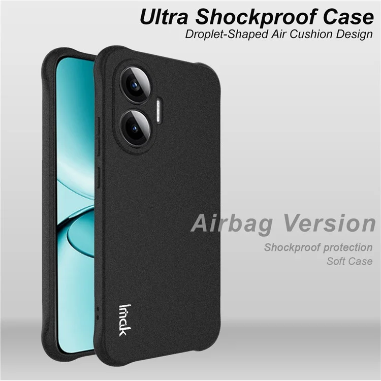 Funda IMAK para Xiaomi Redmi Turbo 4 Pro 5G / Poco F7 5G de TPU Protector de Teléfono con Airbag Antichoque - Negro Mate