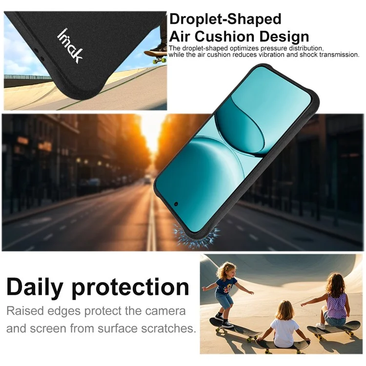 Funda IMAK para Xiaomi Redmi Turbo 4 Pro 5G / Poco F7 5G de TPU Protector de Teléfono con Airbag Antichoque - Negro Mate
