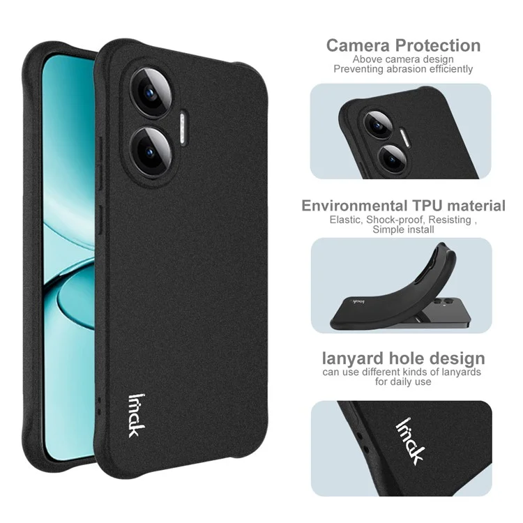 Funda IMAK para Xiaomi Redmi Turbo 4 Pro 5G / Poco F7 5G de TPU Protector de Teléfono con Airbag Antichoque - Negro Mate