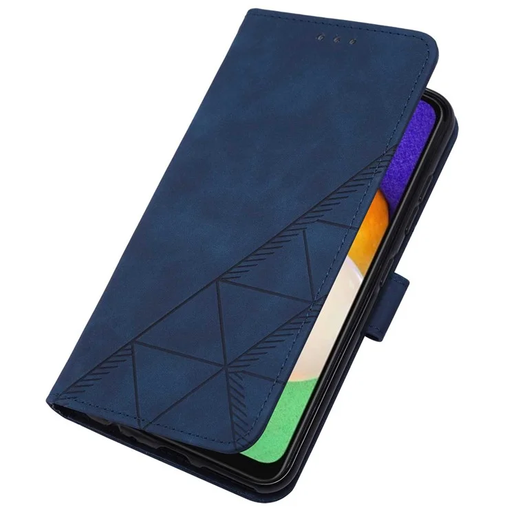For Samsung Galaxy A14 5G / A14 4G Leather Case with Hand Strap Wallet Stand Phone Cover - Sapphire