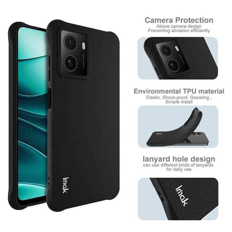 IMAK Funda de TPU a prueba de golpes y con protección de airbag para HMD Pulse Pro / Pulse+ / Pulse - Negro mate