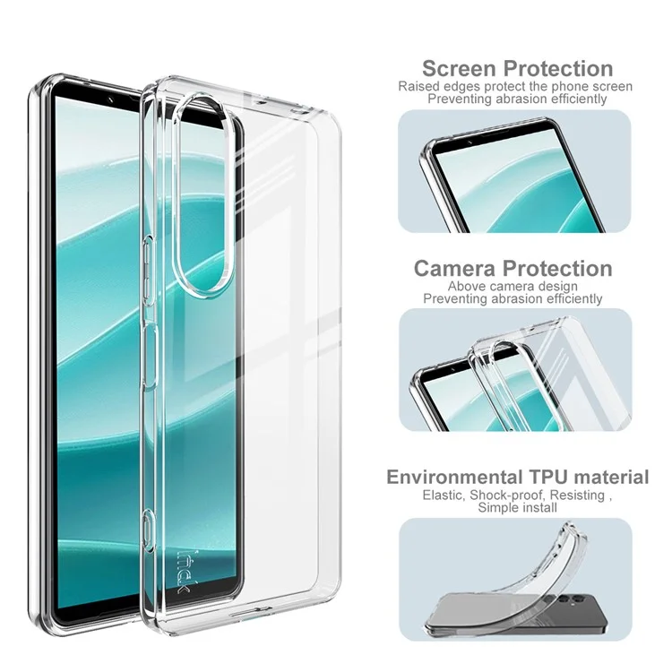 IMAK UX-10 Series For Sony Xperia 1 VII Clear Phone Case Soft TPU Mobile Back Cover