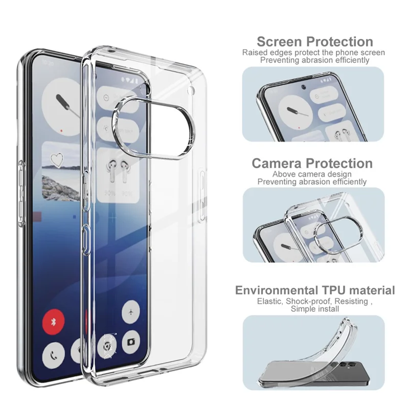 Funda IMAK UX-10 Series para Nothing Phone (3a) Transparente, Carcasa Blanda de TPU para Móvil