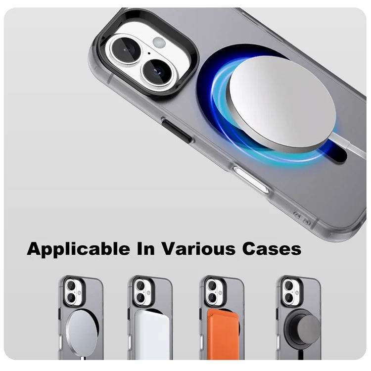 IMAK Pour iPhone 16 Plus Coque Compatible avec MagSafe Couleur Bonbon Antichoc TPU + PET Coque Arrière - Noir