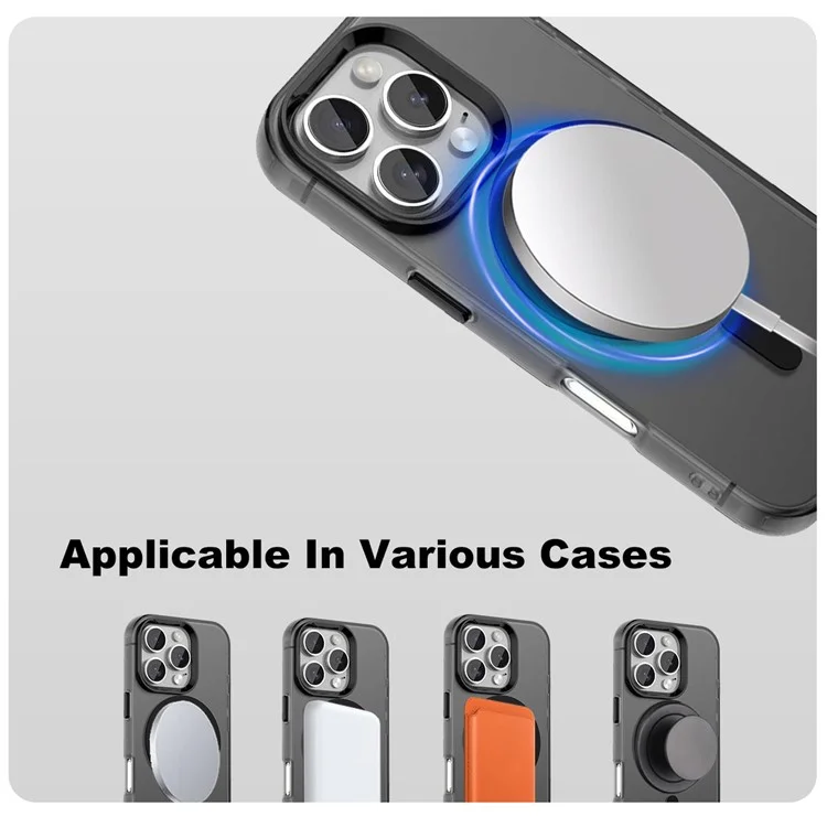 IMAK Pour iPhone 16 Pro Max Étui Compatible avec MagSafe Couleur Bonbon Antichoc TPU + PET Coque Arrière - Noir