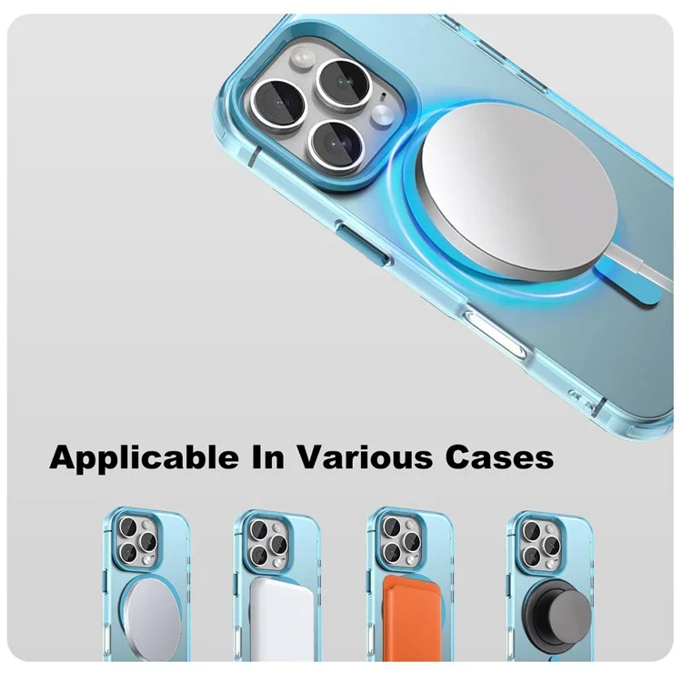 IMAK Pour iPhone 16 Pro Max Étui Compatible avec MagSafe Couleur Bonbon Antichoc TPU + PET Coque Arrière - Bleu