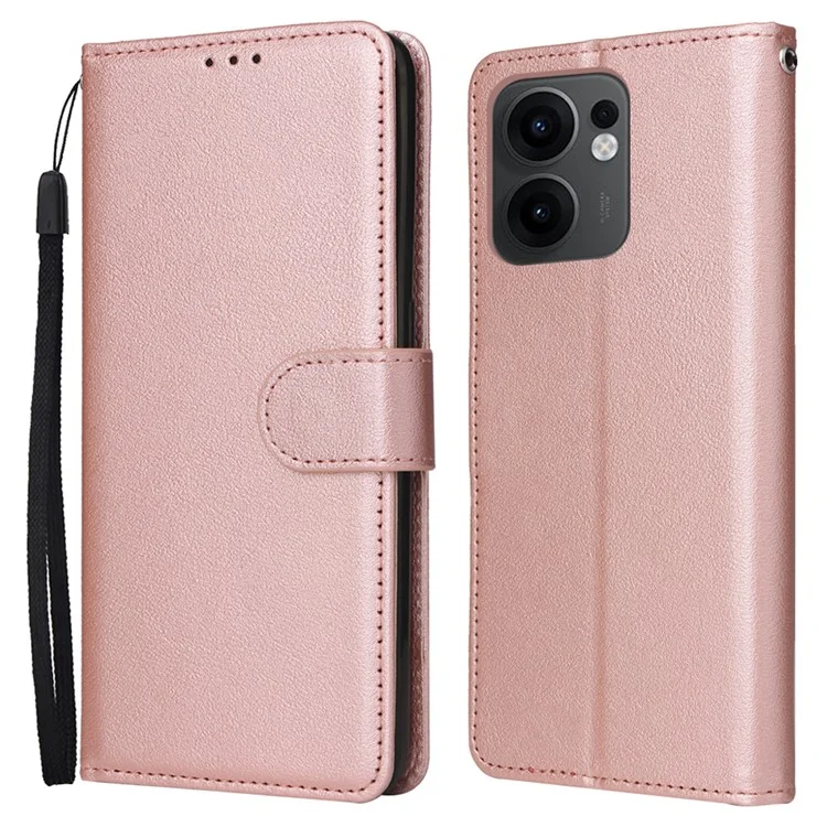 Cover a portafoglio con supporto e vista per Oppo Reno13 F 5G / 4G in pelle PU - Oro Rosa