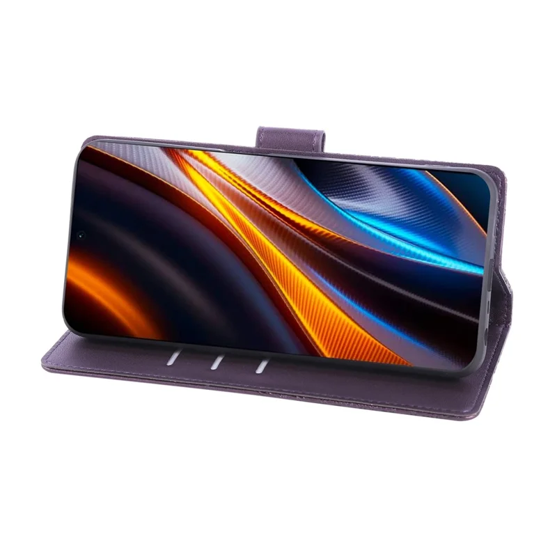 Cover per Xiaomi Redmi Note 12S 4G / Note 11S 4G con Fiore Rosa in Pelle PU Porta Carte di Credito - Viola Scuro