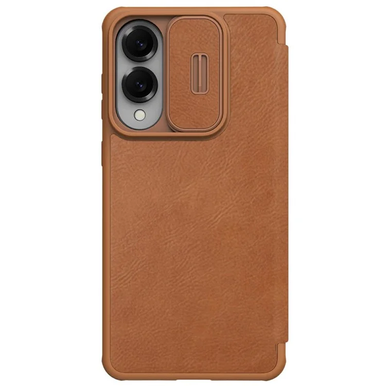 NILLKIN Qin Pro Series for Samsung Galaxy S25 Edge Case with Card Slots Leather Phone Cover - Brown