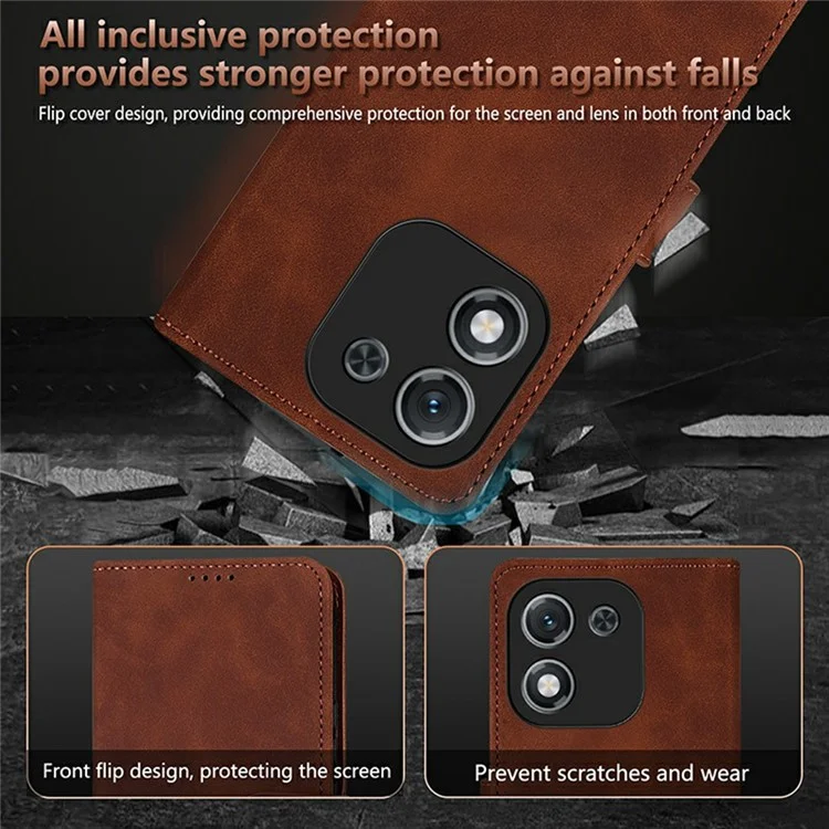 AZNS For Honor X70i Case PU Leather Wallet Phone Cover - Brown