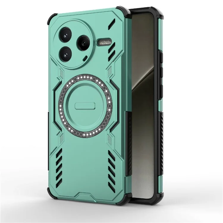For Xiaomi Redmi K80 5G  /  Poco F7 Pro 5G Magnetic Case Butterfly Armor Hollow Heat Dissipation PC + TPU Phone Cover - Green