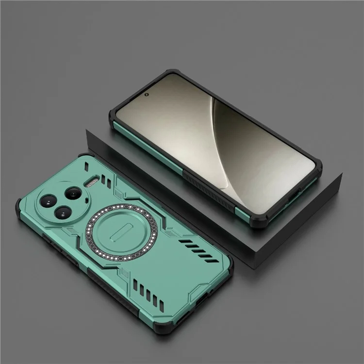 For Xiaomi Redmi K80 5G  /  Poco F7 Pro 5G Magnetic Case Butterfly Armor Hollow Heat Dissipation PC + TPU Phone Cover - Green