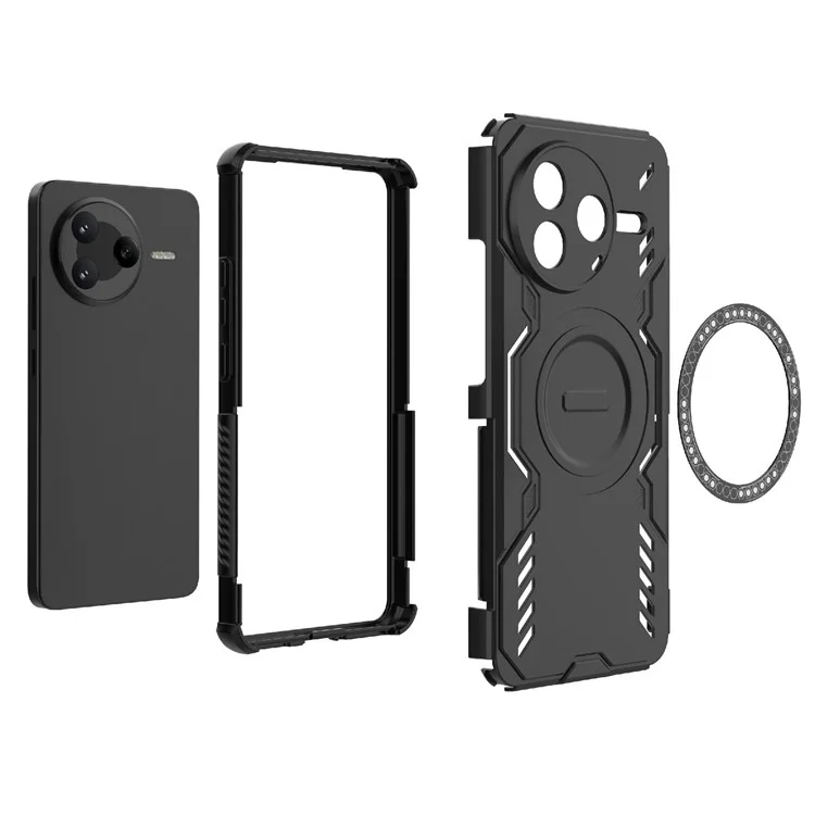 For Xiaomi Redmi K80 5G  /  Poco F7 Pro 5G Magnetic Case Butterfly Armor Hollow Heat Dissipation PC + TPU Phone Cover - Green