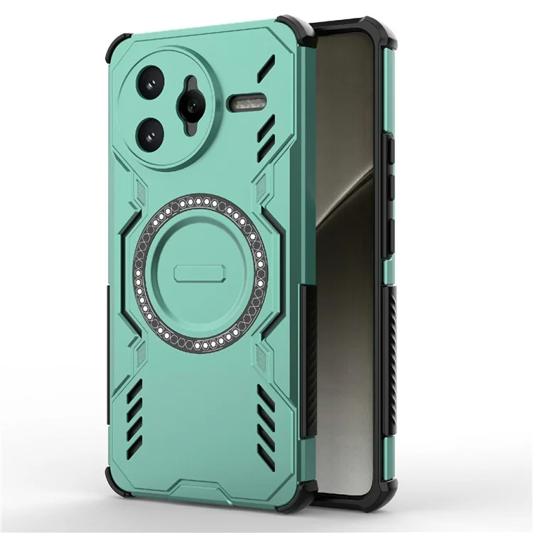 Für Xiaomi Redmi K80 Pro 5G / Poco F7 Ultra 5G Magnetische Hülle Schmetterling Armor Hohlraum Wärmeableitung PC + TPU Handyhülle - Grün