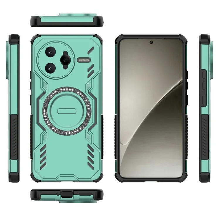 Für Xiaomi Redmi K80 Pro 5G / Poco F7 Ultra 5G Magnetische Hülle Schmetterling Armor Hohlraum Wärmeableitung PC + TPU Handyhülle - Grün