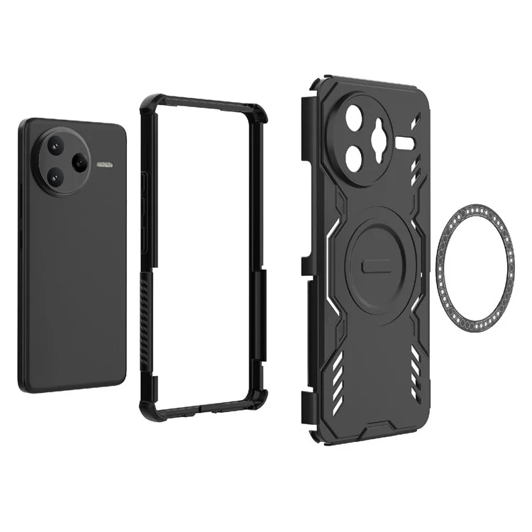 Für Xiaomi Redmi K80 Pro 5G / Poco F7 Ultra 5G Magnetische Hülle Schmetterling Armor Hohlraum Wärmeableitung PC + TPU Handyhülle - Grün