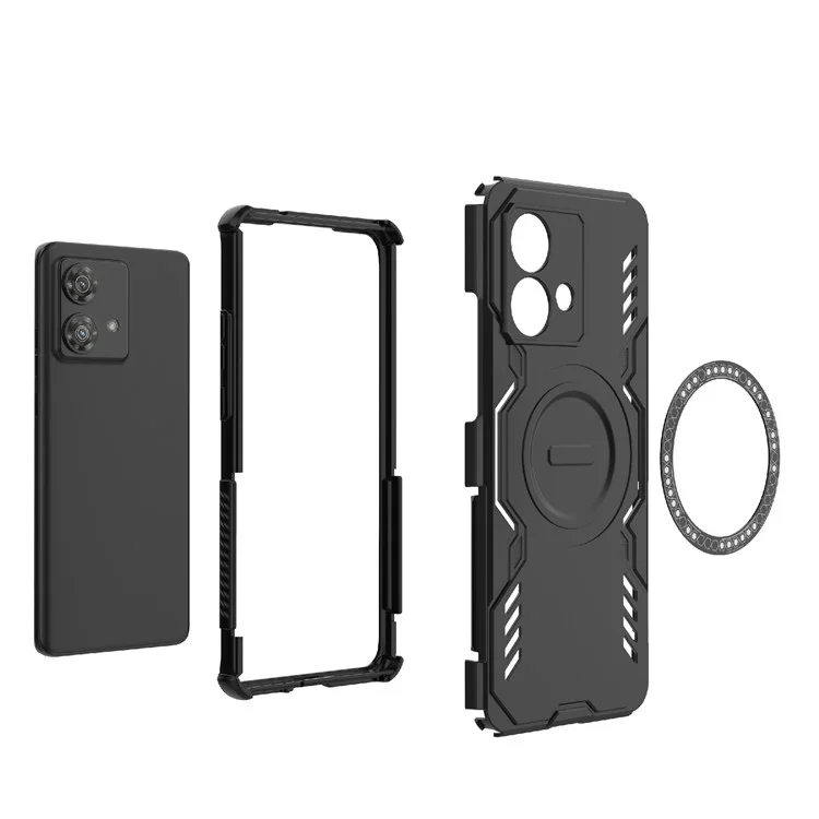 Funda Magnética para Motorola Edge 40 Neo 5G Mariposa Armor, Disipación de Calor, Carcasa de PC + TPU para Móvil - Verde