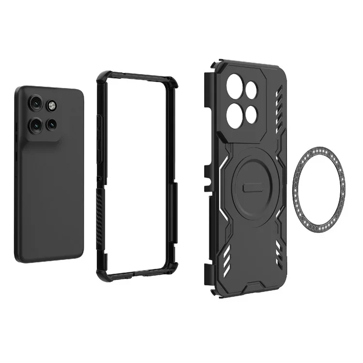 Magnetic Case For Motorola Edge 50 Neo 5G  /  Moto S50 5G  /  Thinkphone 25 5G Butterfly Armor Hollow Heat Dissipation PC + TPU Phone Cover - Green