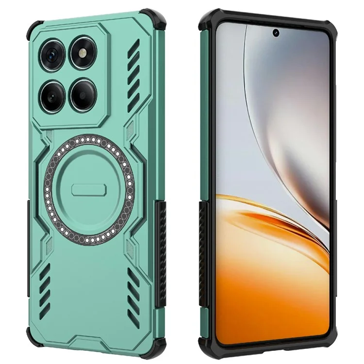 Per Motorola Edge 60 Fusion 5G / Edge 60 5G Cover Magnetica Farfalla Armor Dissipazione del Calore PC + TPU - Verde