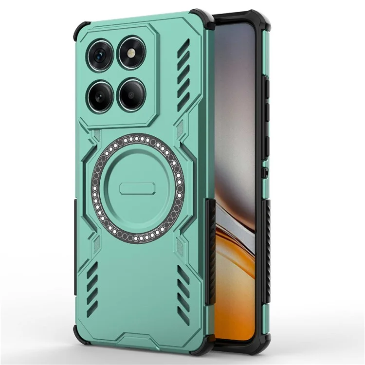 Per Motorola Edge 60 Fusion 5G / Edge 60 5G Cover Magnetica Farfalla Armor Dissipazione del Calore PC + TPU - Verde