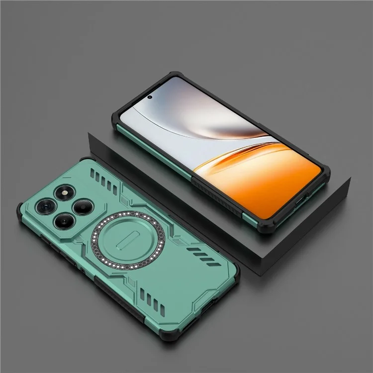 Per Motorola Edge 60 Fusion 5G / Edge 60 5G Cover Magnetica Farfalla Armor Dissipazione del Calore PC + TPU - Verde