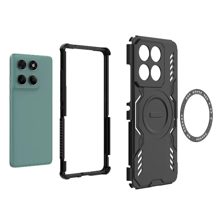 Per Motorola Edge 60 Fusion 5G / Edge 60 5G Cover Magnetica Farfalla Armor Dissipazione del Calore PC + TPU - Verde