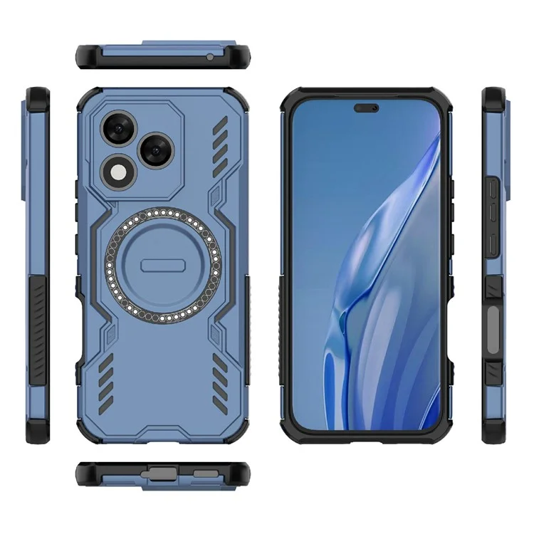 For Honor 400 Lite Magnetic Case Butterfly Armor Hollow Heat Dissipation PC + TPU Phone Cover - Blue
