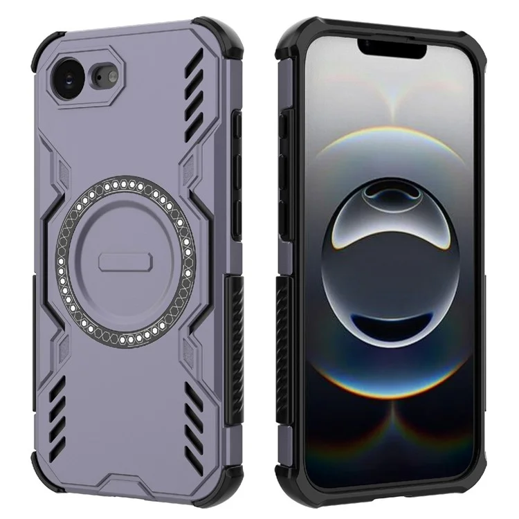 Funda Magnética Mariposa Armor para iPhone 16e con Disipación de Calor - PC + TPU - Morado
