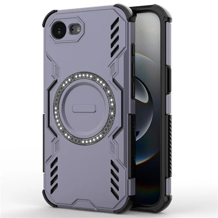 Funda Magnética Mariposa Armor para iPhone 16e con Disipación de Calor - PC + TPU - Morado