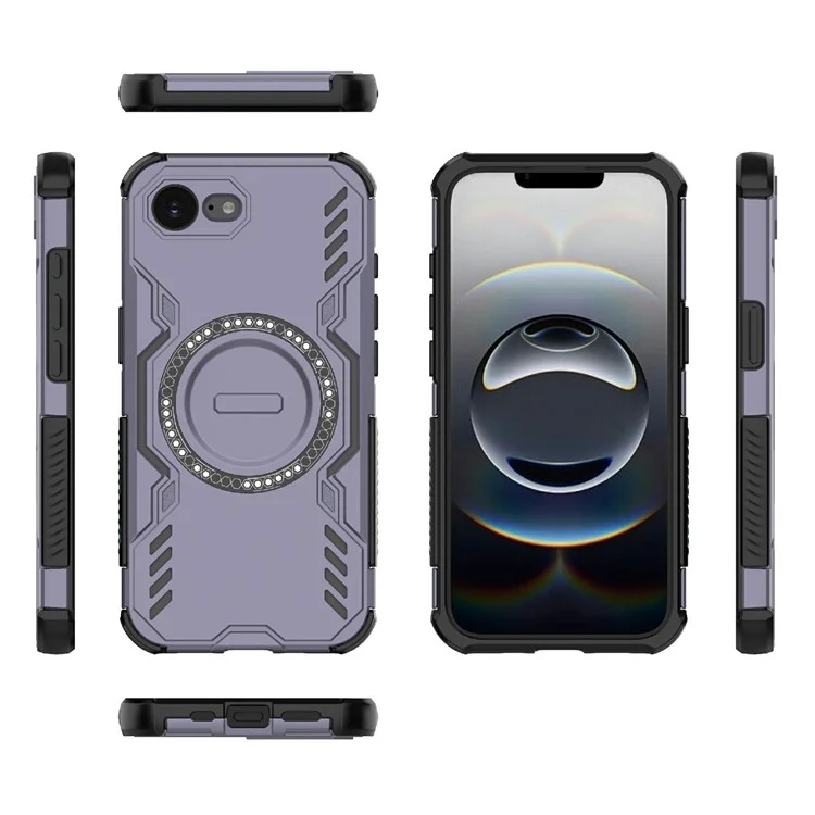 Funda Magnética Mariposa Armor para iPhone 16e con Disipación de Calor - PC + TPU - Morado