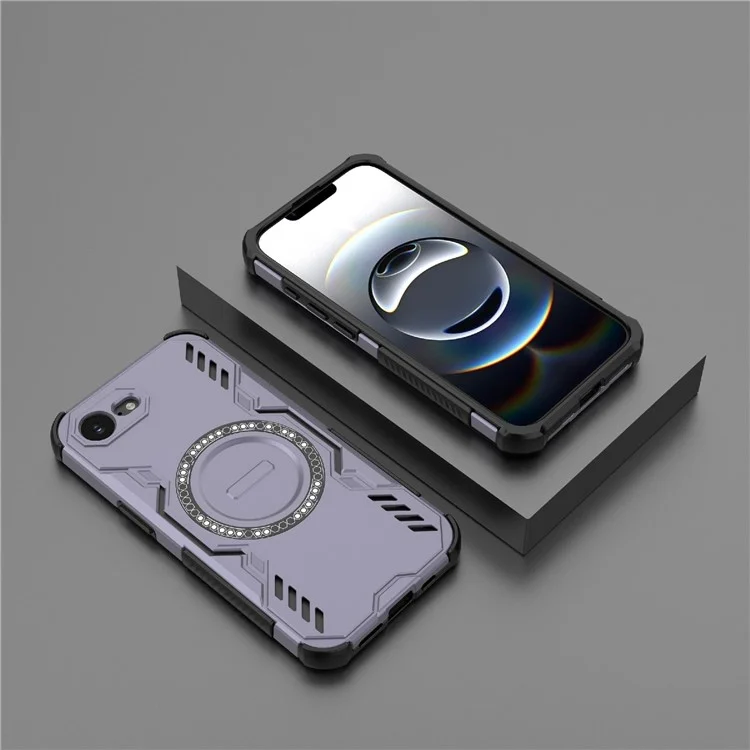 Funda Magnética Mariposa Armor para iPhone 16e con Disipación de Calor - PC + TPU - Morado