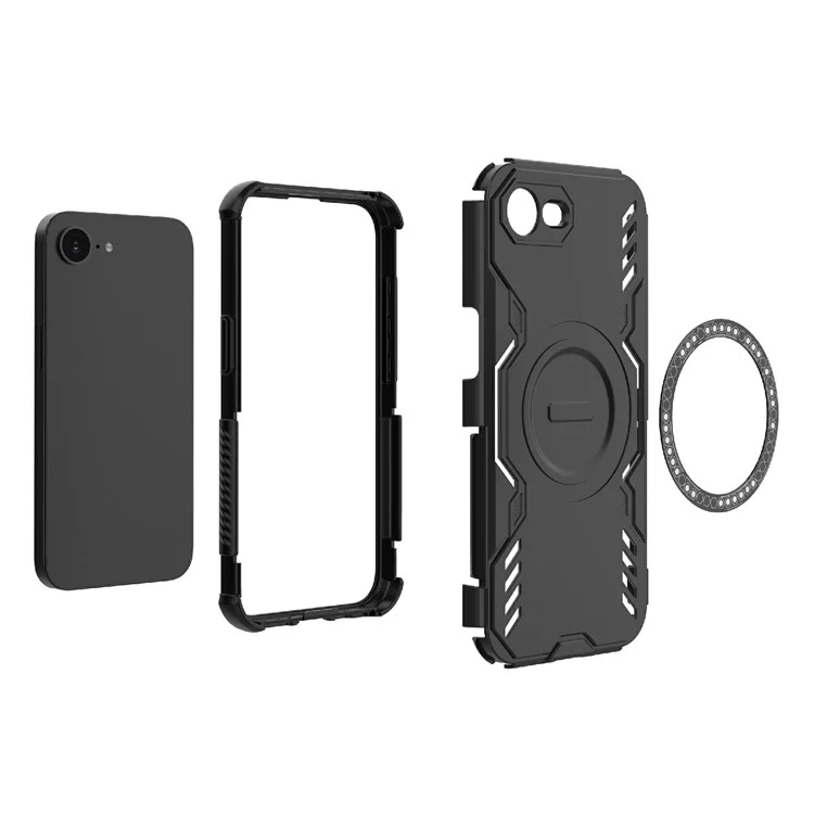 Funda Magnética Mariposa Armor para iPhone 16e con Disipación de Calor - PC + TPU - Morado