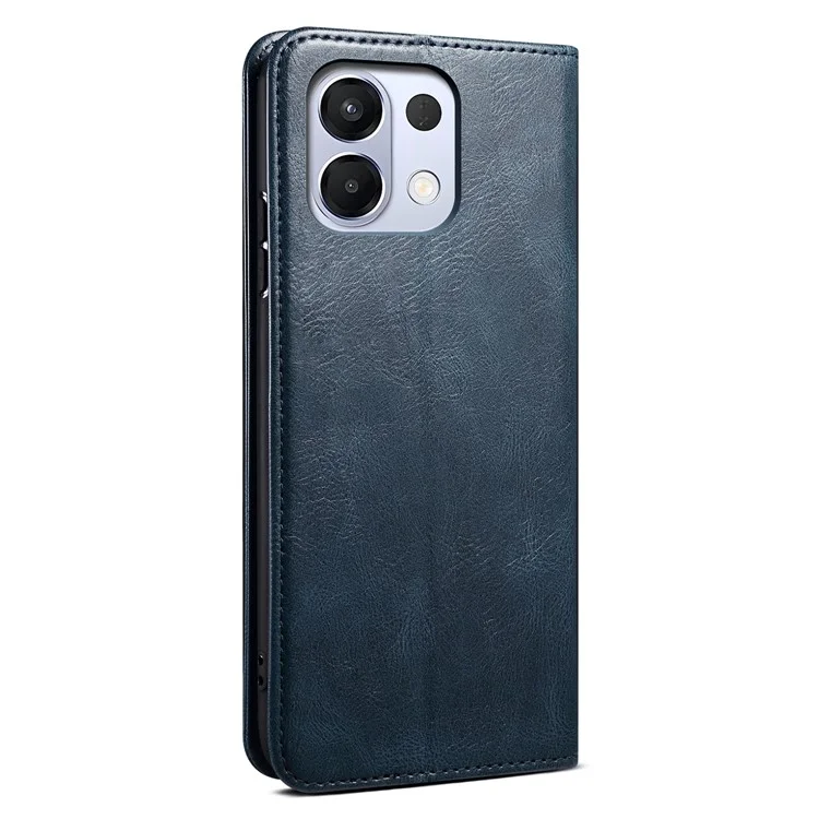Чехол для Oppo K13 5G / K12s с текстурой Crazy Horse, из кожи с эффектом воска, с подставкой - Синий