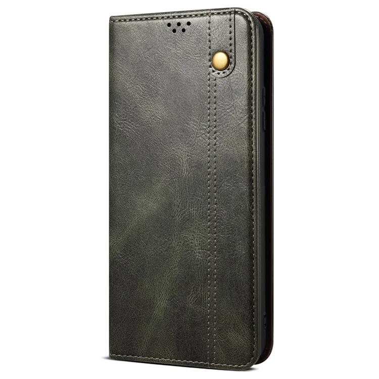 For Xiaomi Redmi Turbo 4 Pro 5G Case Crazy Horse Texture Waxy Leather Wallet Stand Phone Cover - Green