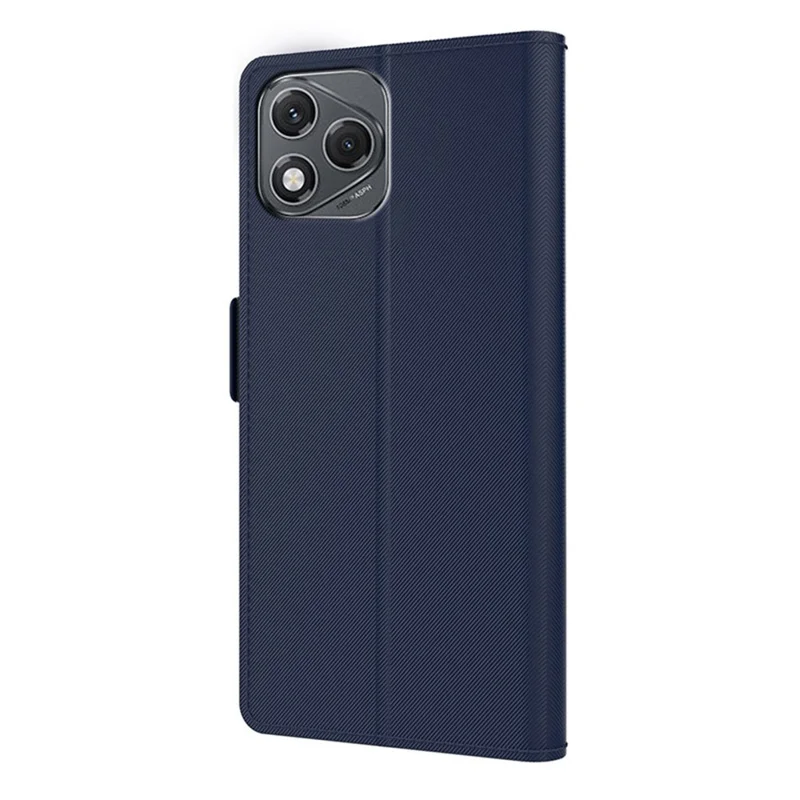 For Honor 400 Lite 5G Case Stand PU Leather Phone Cover Card Holder Mirror - Blue