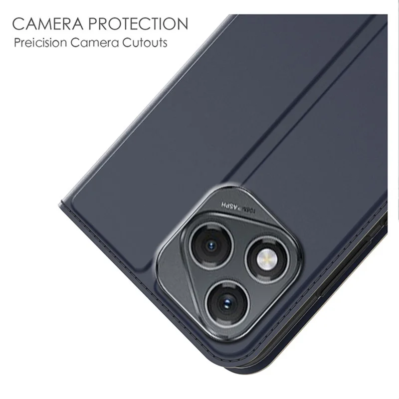 For Honor 400 Lite 5G Case PU Leather Phone Cover with Card Holder Stand - Blue