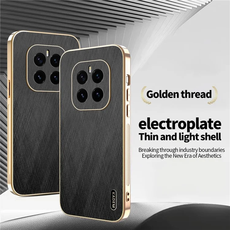 KADEM For Honor GT Pro Funda Electrochapado Textura de Seda PU + Cubierta Trasera de Teléfono TPU - Negro