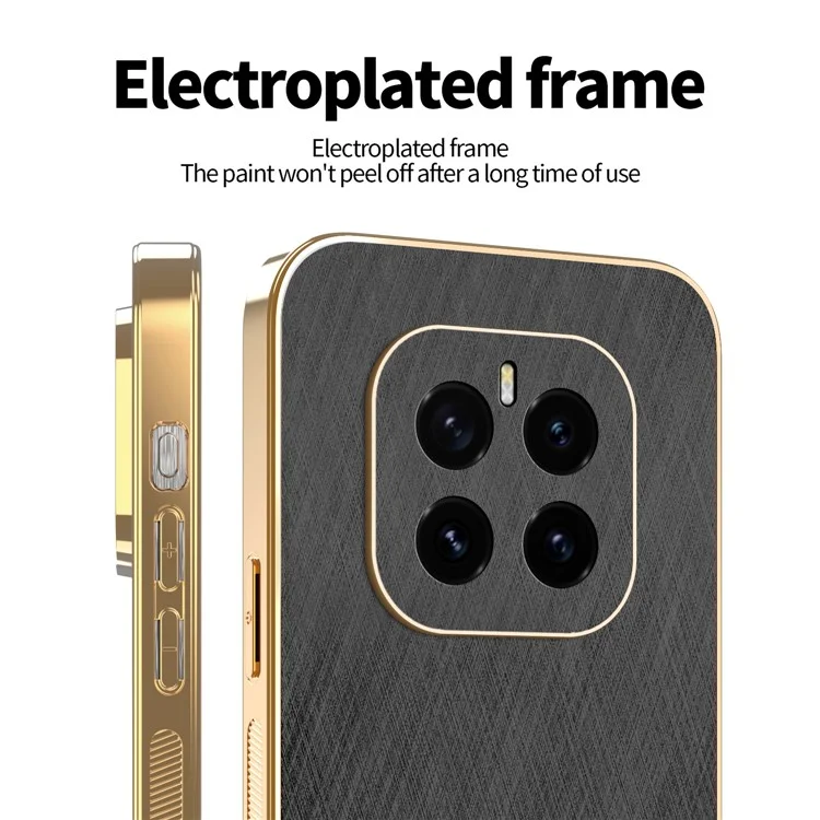 KADEM For Honor GT Pro Funda Electrochapado Textura de Seda PU + Cubierta Trasera de Teléfono TPU - Negro