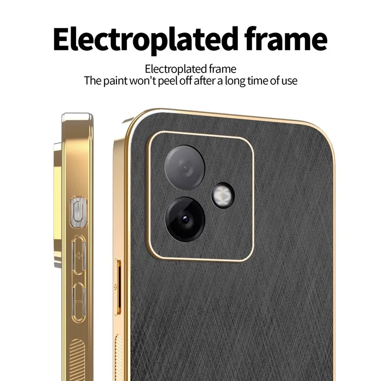 KADEM für Honor X60 GT 5G Hülle Elektrolytische Seidenstruktur PU + TPU Handyrückseite - Schwarz