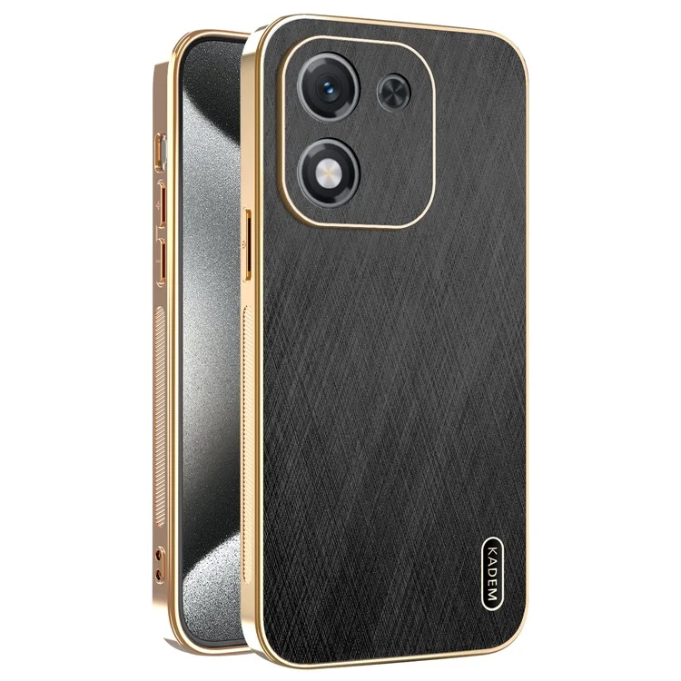 KADEM For Honor X70i Case Electroplating Silk Texture PU + TPU Phone Back Cover - Black