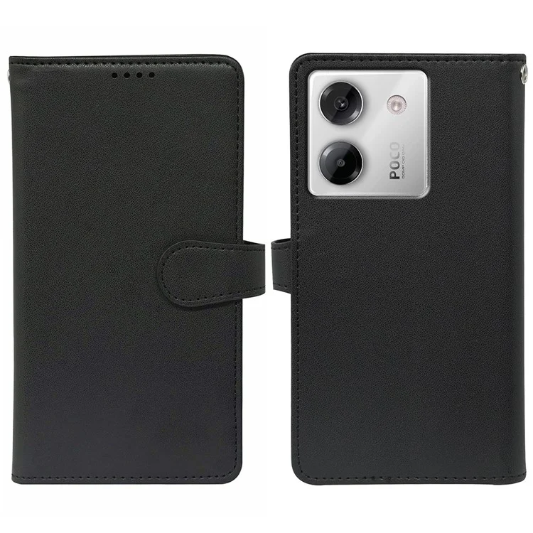 Für Xiaomi Poco M7 Pro 5G Hülle mit 9 Kartenfächern PU-Leder Ständer Handyhülle - Schwarz
