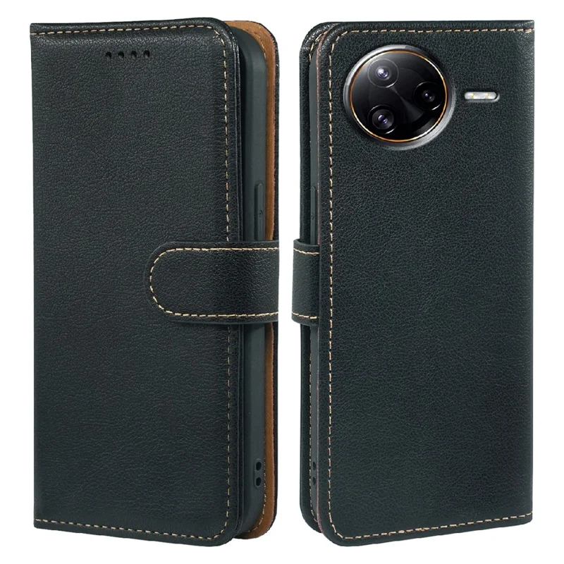 For Xiaomi Poco F7 Ultra 5G / Redmi K80 Pro 5G Case RFID Blocking Wallet Litchi Texture Leather Phone Cover Magnetic Clasp - Black