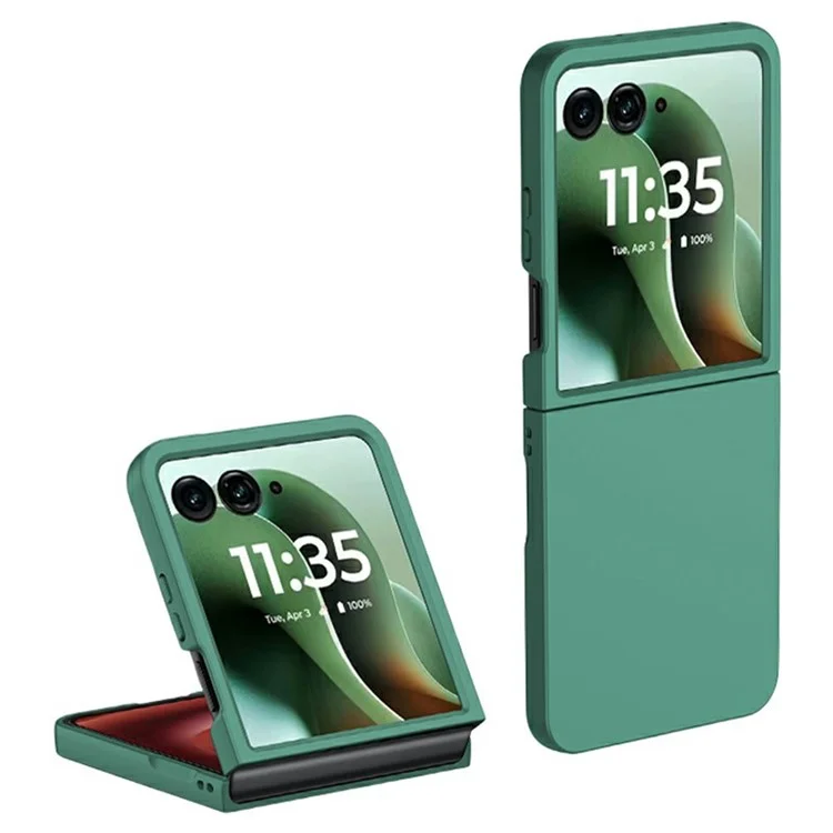 Cover per Motorola Razr 60 Ultra con Texture Soft-Touch, Cover Rigida Pieghevole - Verde Scuro