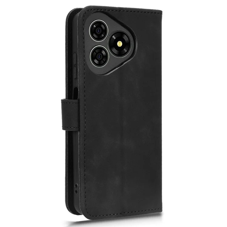 Para Ulefone Note 19 Capa de Couro Estilo Couro Antiderrapante Carteira Capa de Telefone Flip - Preto